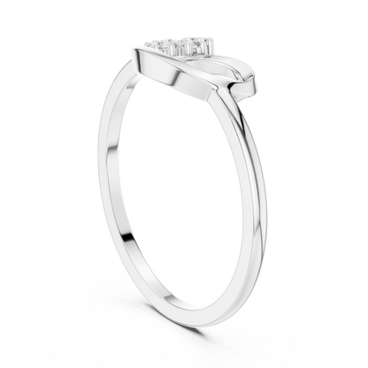 0.07 Carat Diamond Flower Cluster Bypass Leaf Ring | Yellow Gold