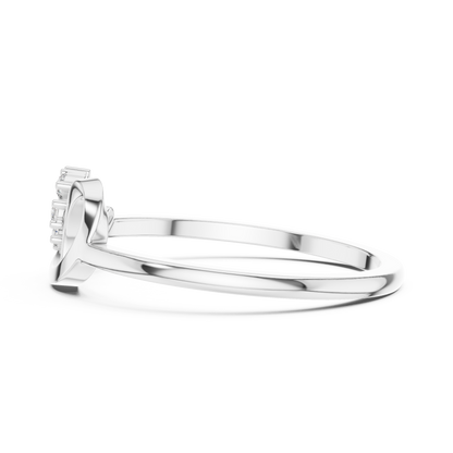 0.07 Carat Diamond Flower Cluster Bypass Leaf Ring | Yellow Gold