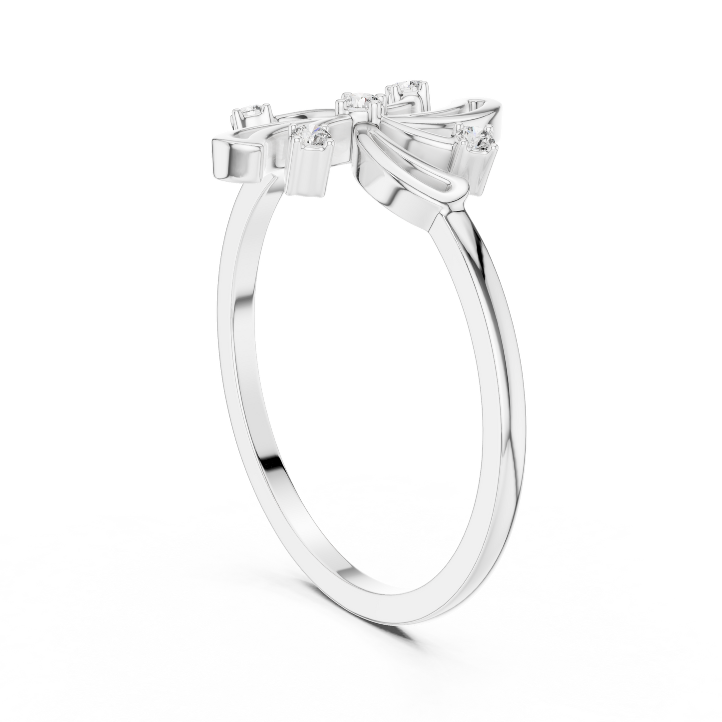 0.06 Carat Diamond Pinwheel Spiral Whirlwind Ring | Yellow Gold