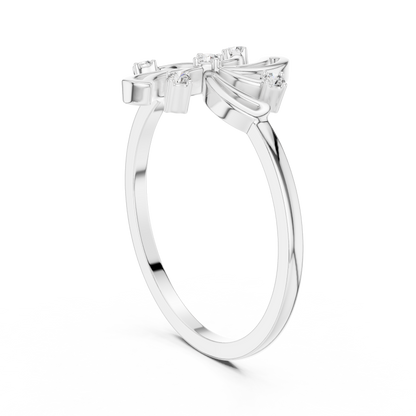 0.06 Carat Diamond Pinwheel Spiral Whirlwind Ring | Yellow Gold