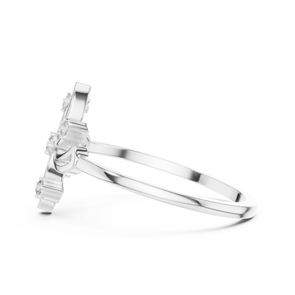 0.06 Carat Diamond Pinwheel Spiral Whirlwind Ring | Yellow Gold