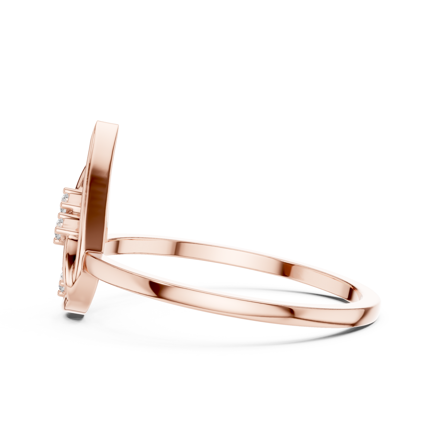 0.03 Carat Diamond Open Teardrop Flame Ring | Yellow Gold