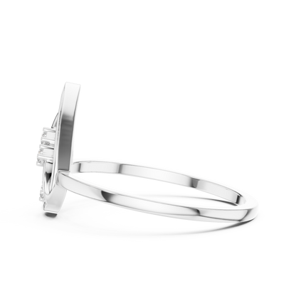 0.03 Carat Diamond Open Teardrop Flame Ring | Yellow Gold
