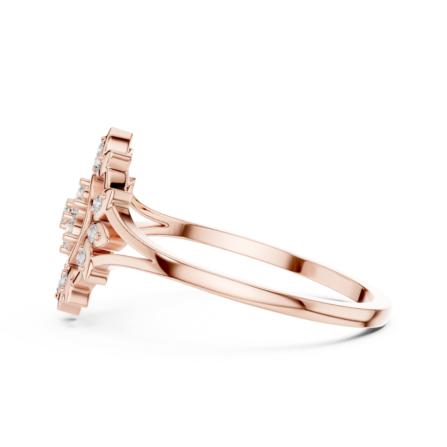 0.14 Carat Diamond Sunburst Medallion Ring | Yellow Gold