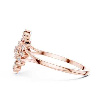 0.14 Carat Diamond Sunburst Medallion Ring | Yellow Gold