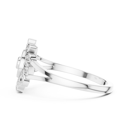 0.15ctw Diamond Pinwheel Sunburst Medallion Ring | Solid Gold