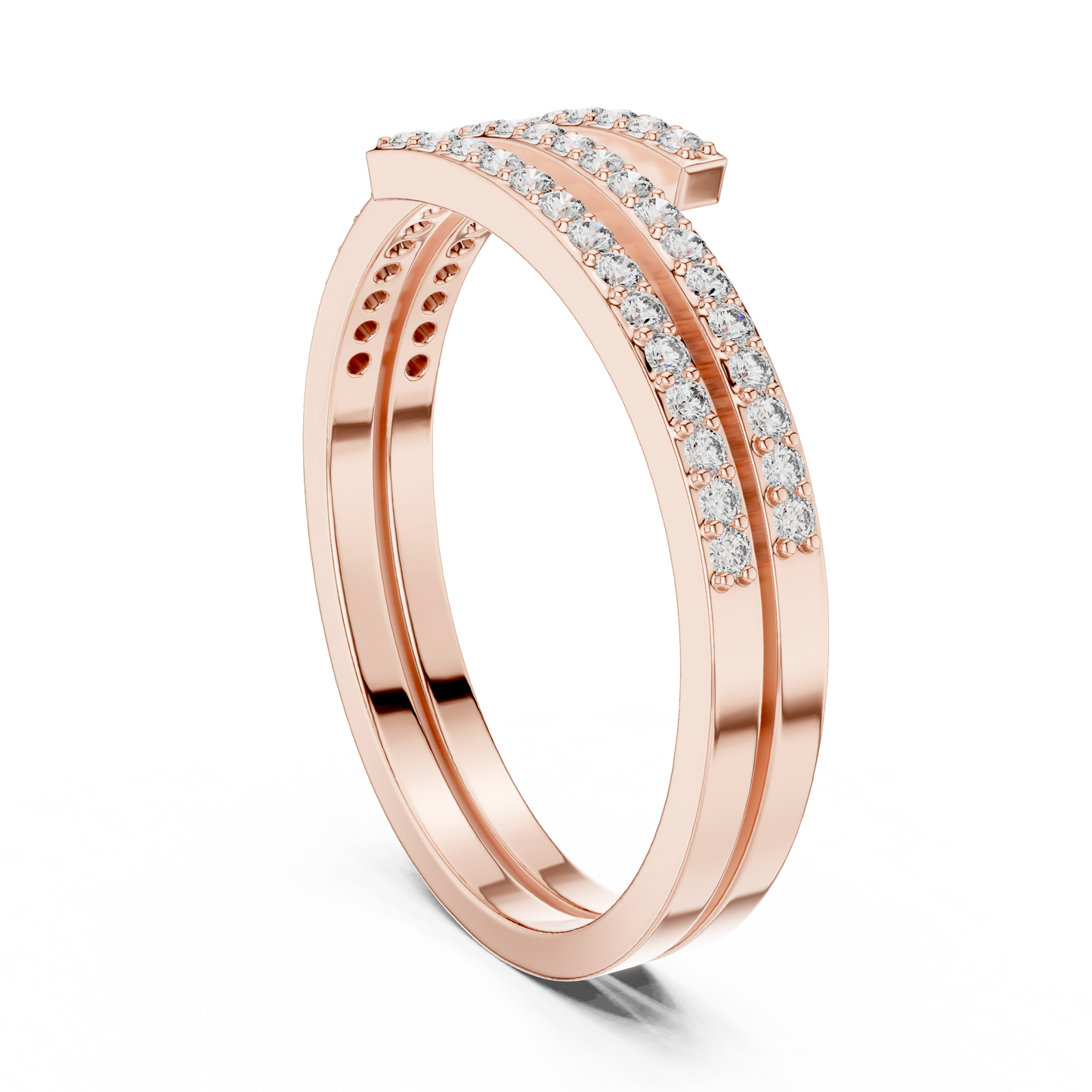 0.26 Carat Diamond Spiral Wrap Coil Ring | Yellow Gold
