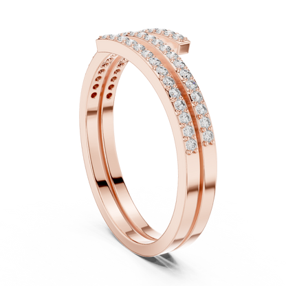 0.26 Carat Diamond Spiral Wrap Coil Ring | Yellow Gold