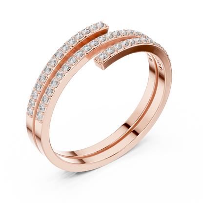 0.26 Carat Diamond Spiral Wrap Coil Ring | Yellow Gold
