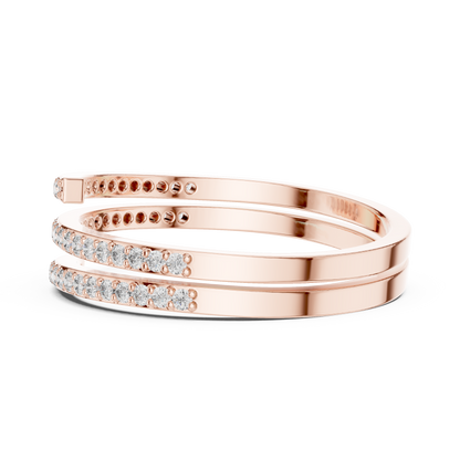 0.26 Carat Diamond Spiral Wrap Coil Ring | Yellow Gold
