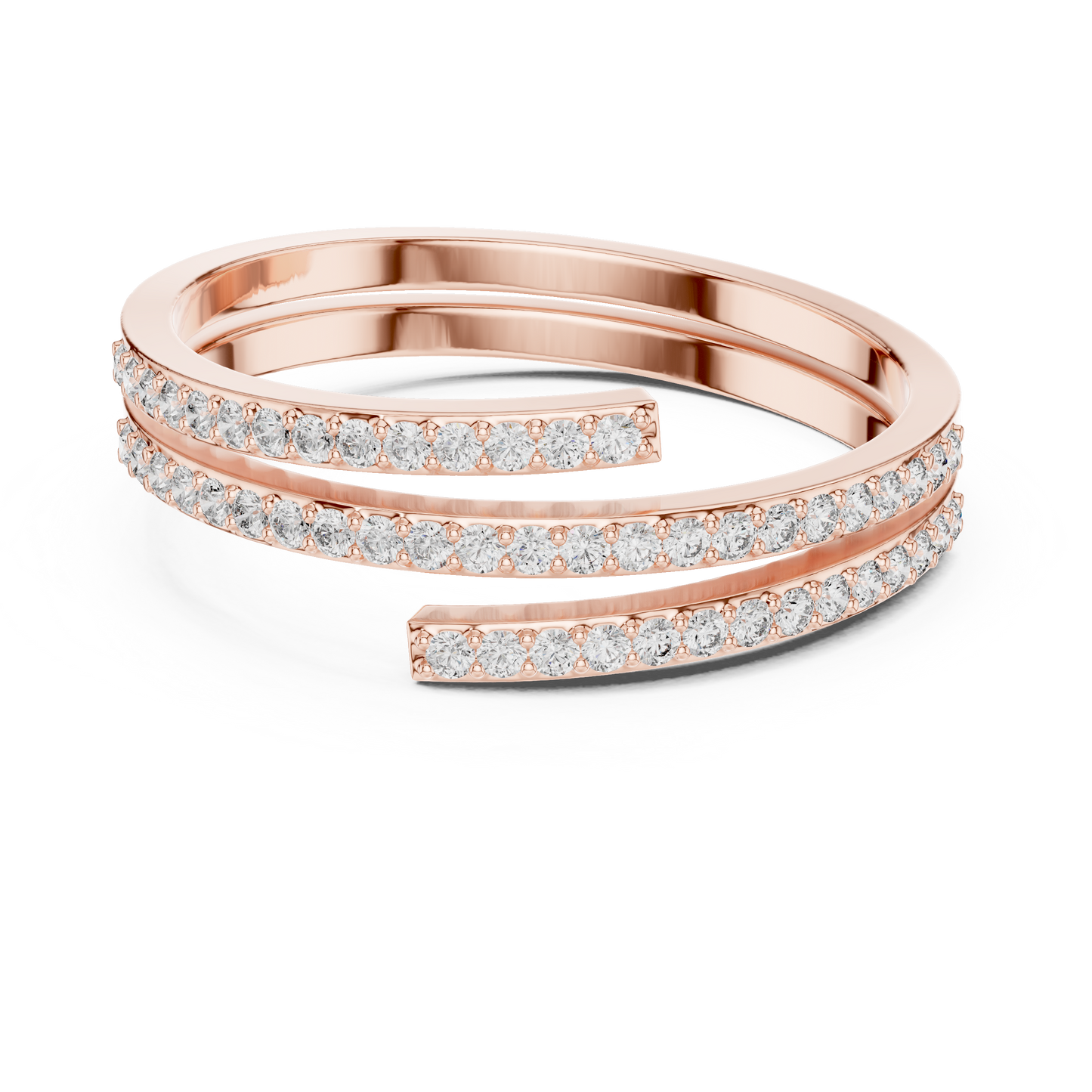 0.26 Carat Diamond Spiral Wrap Coil Ring | Yellow Gold