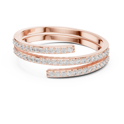 0.26 Carat Diamond Spiral Wrap Coil Ring | Yellow Gold