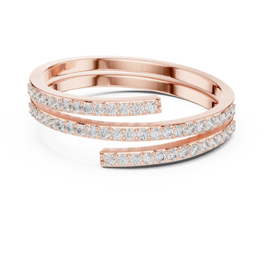 0.26 Carat Diamond Spiral Wrap Coil Ring | Yellow Gold