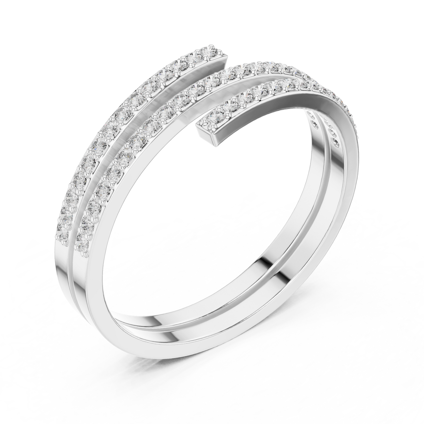 0.26 Carat Diamond Spiral Wrap Coil Ring | Yellow Gold