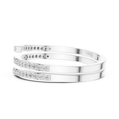 0.26 Carat Diamond Spiral Wrap Coil Ring | Yellow Gold
