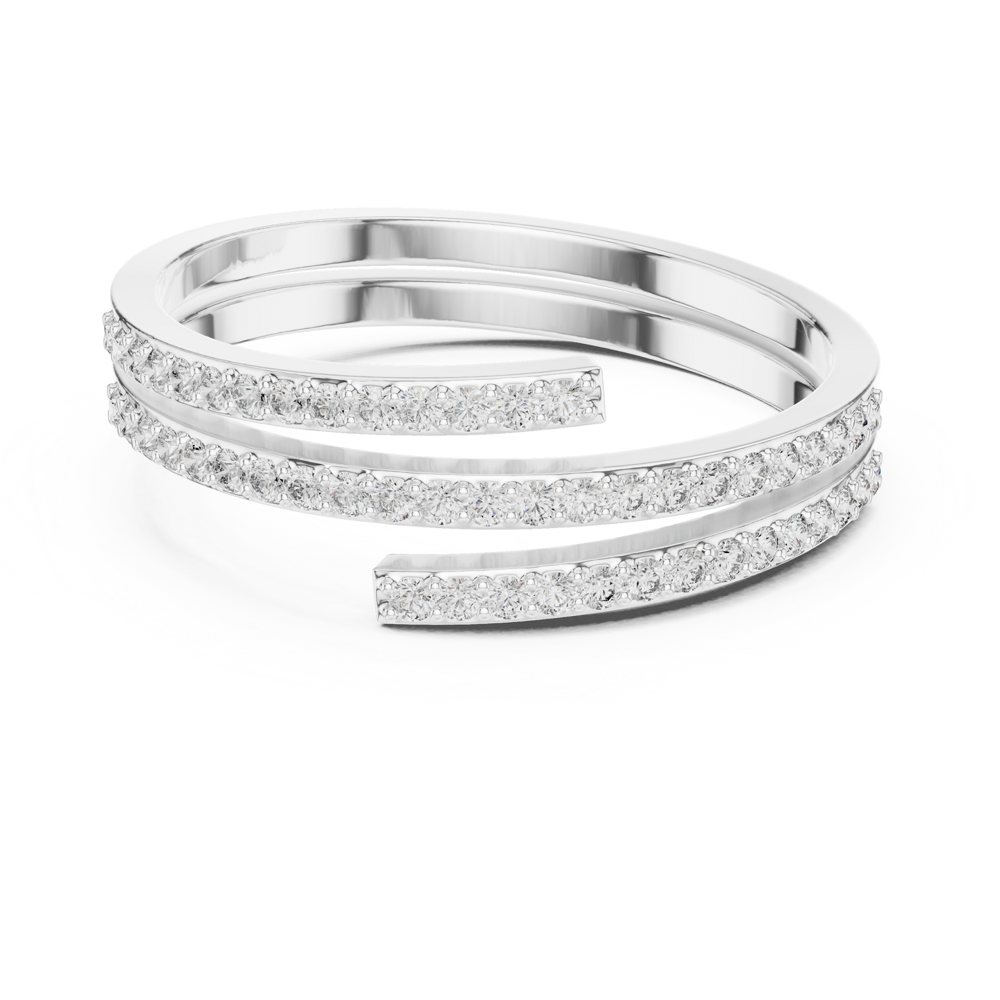 0.26 Carat Diamond Spiral Wrap Coil Ring | Yellow Gold