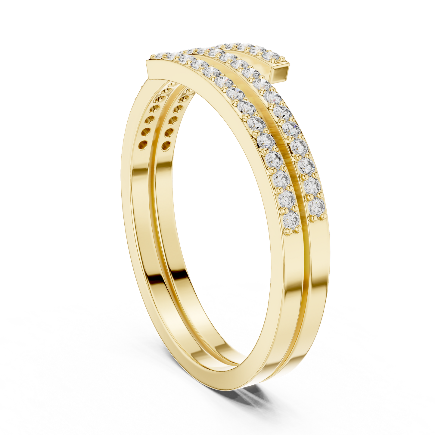 0.26 Carat Diamond Spiral Wrap Coil Ring | Yellow Gold