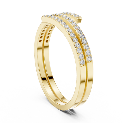 0.26 Carat Diamond Spiral Wrap Coil Ring | Yellow Gold