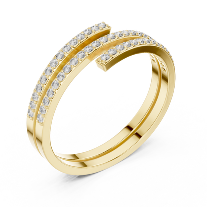 0.26 Carat Diamond Spiral Wrap Coil Ring | Yellow Gold