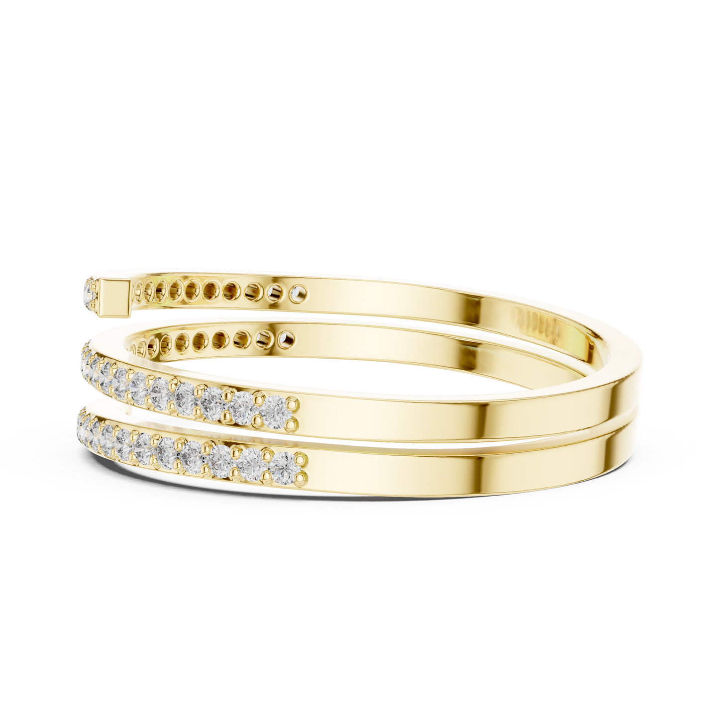 0.26 Carat Diamond Spiral Wrap Coil Ring | Yellow Gold