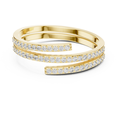 0.26 Carat Diamond Spiral Wrap Coil Ring | Yellow Gold