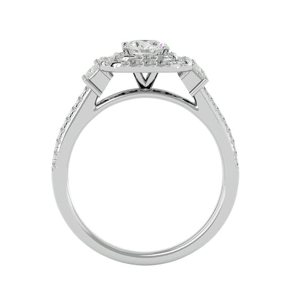 Lumière Beautiful Halo Ring- 0.74 Ct Round Diamond Gold Ring