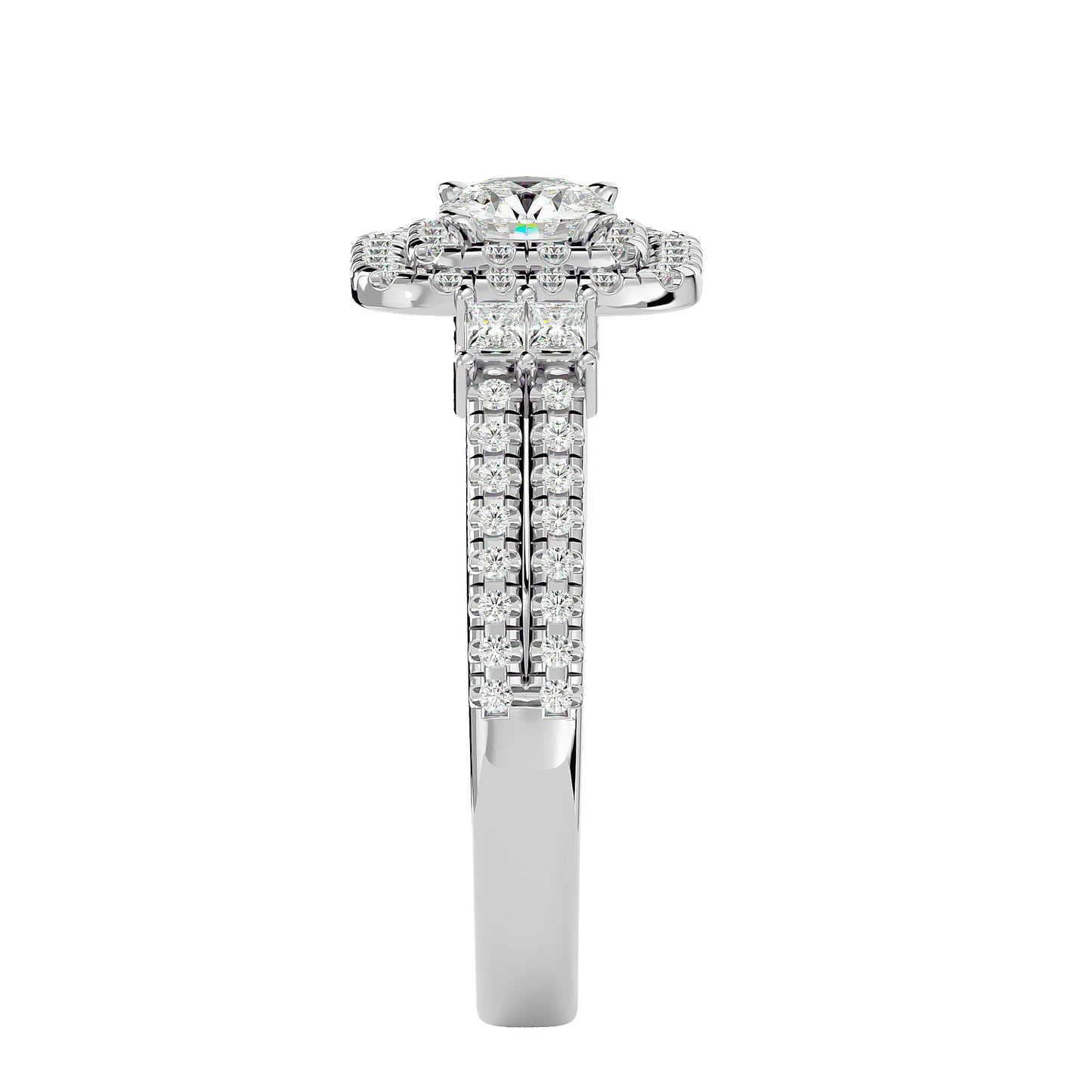 Lumière Beautiful Halo Ring- 0.74 Ct Round Diamond Gold Ring