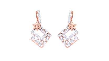 The Prism Mosic Hoop Earrings - 0.67 Ct Round Diamond In Yellow Gold