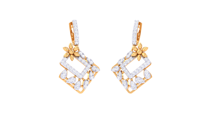 The Prism Mosic Hoop Earrings - 0.67 Ct Round Diamond In Yellow Gold