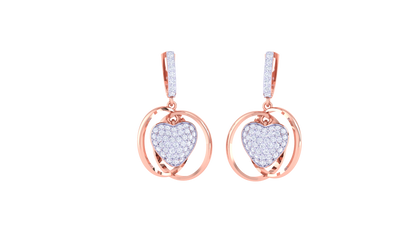 Golden Embrace Heart Hoop Earrings - 0.88 Ct Briliant Diamonds