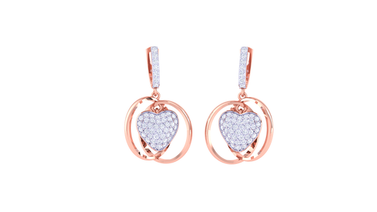 Golden Embrace Heart Hoop Earrings - 0.88 Ct Briliant Diamonds
