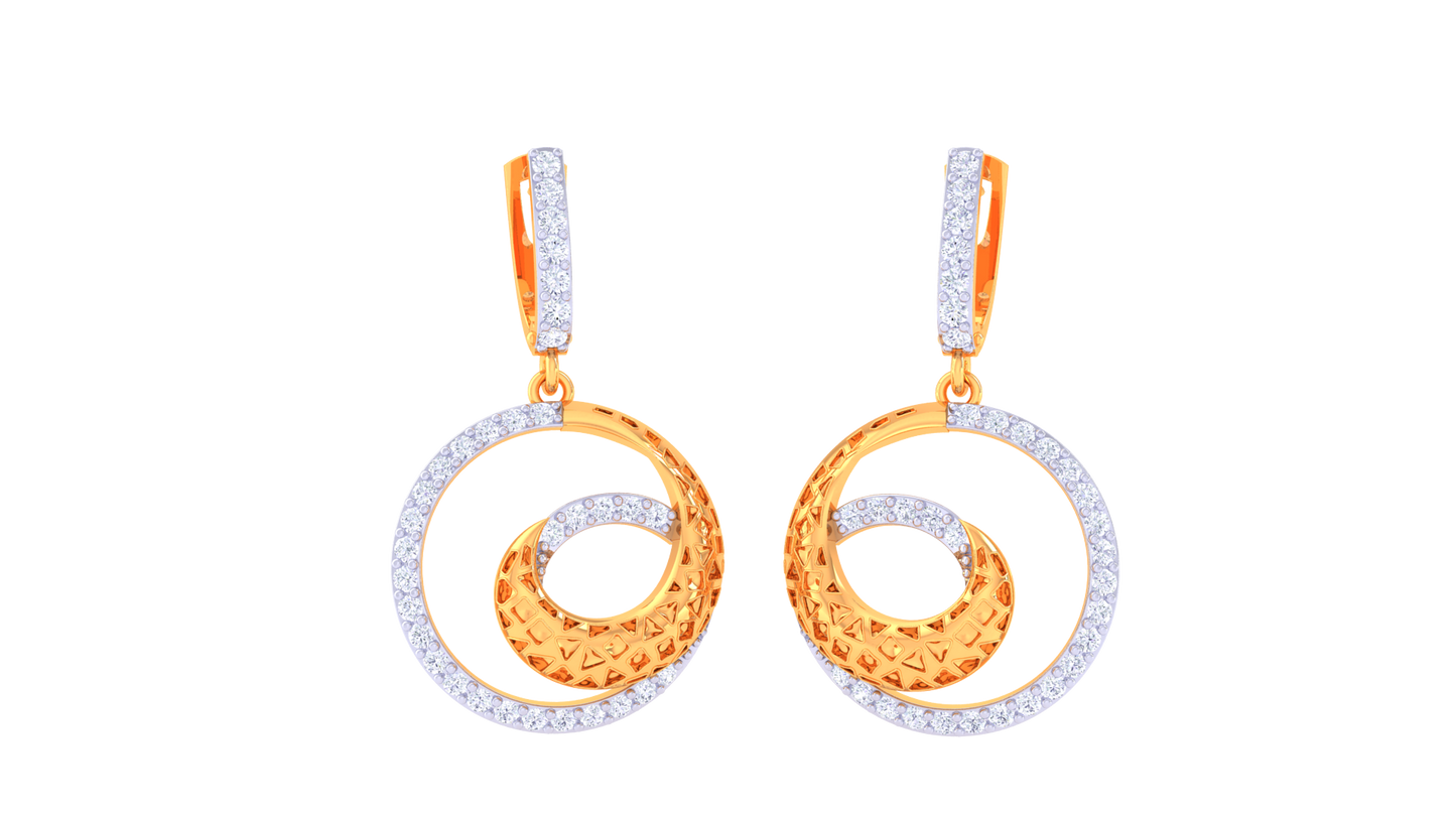 Orbit Luxe Hoop Earrings In Gold & Silver – 0.58 Ct Diamonds