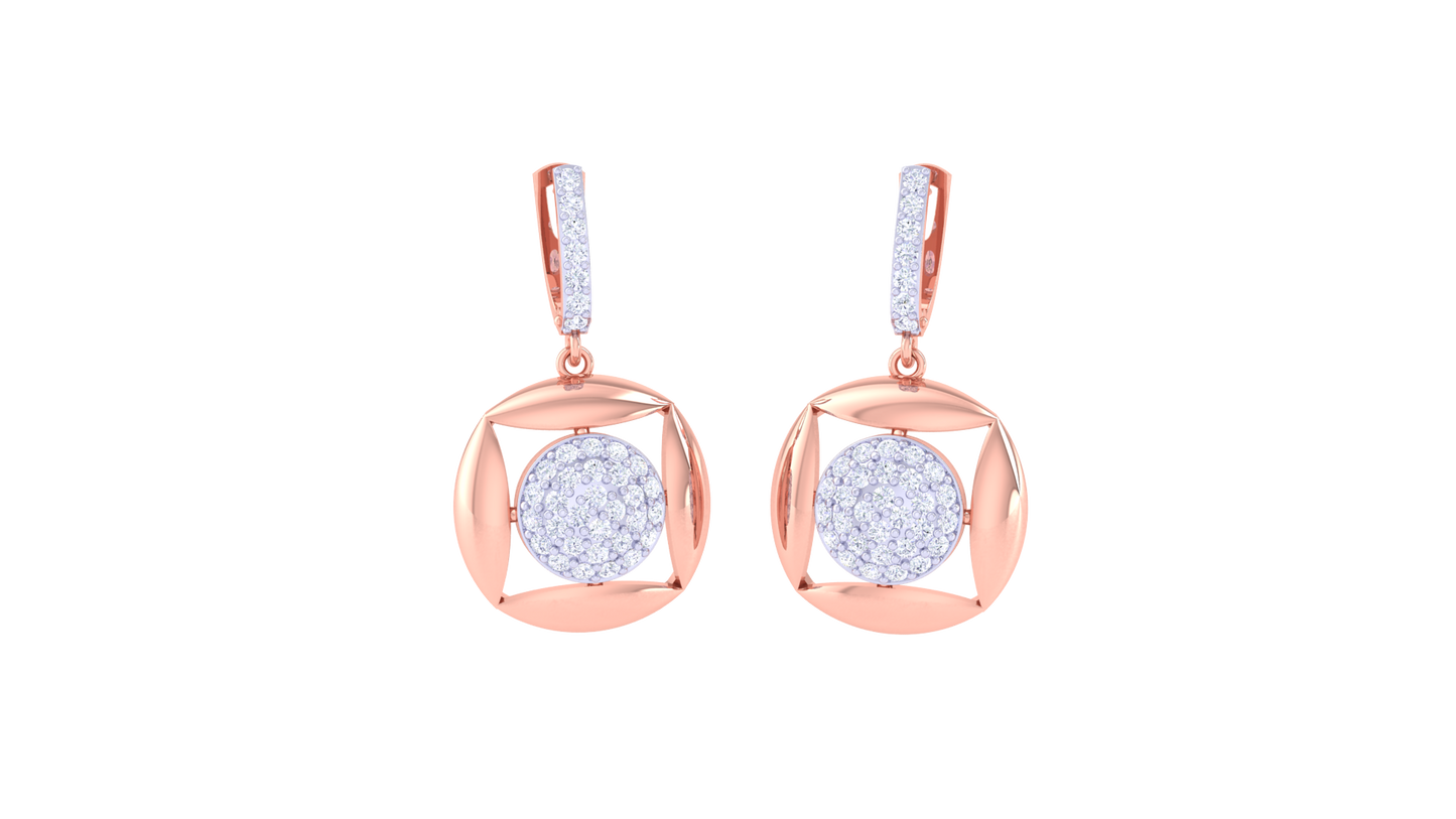 Radiant Orbit Hoop Earrings In Rich Gold – 0.74 Ct Diamonds