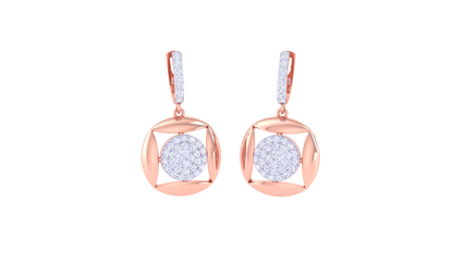 Radiant Orbit Hoop Earrings In Rich Gold – 0.74 Ct Diamonds