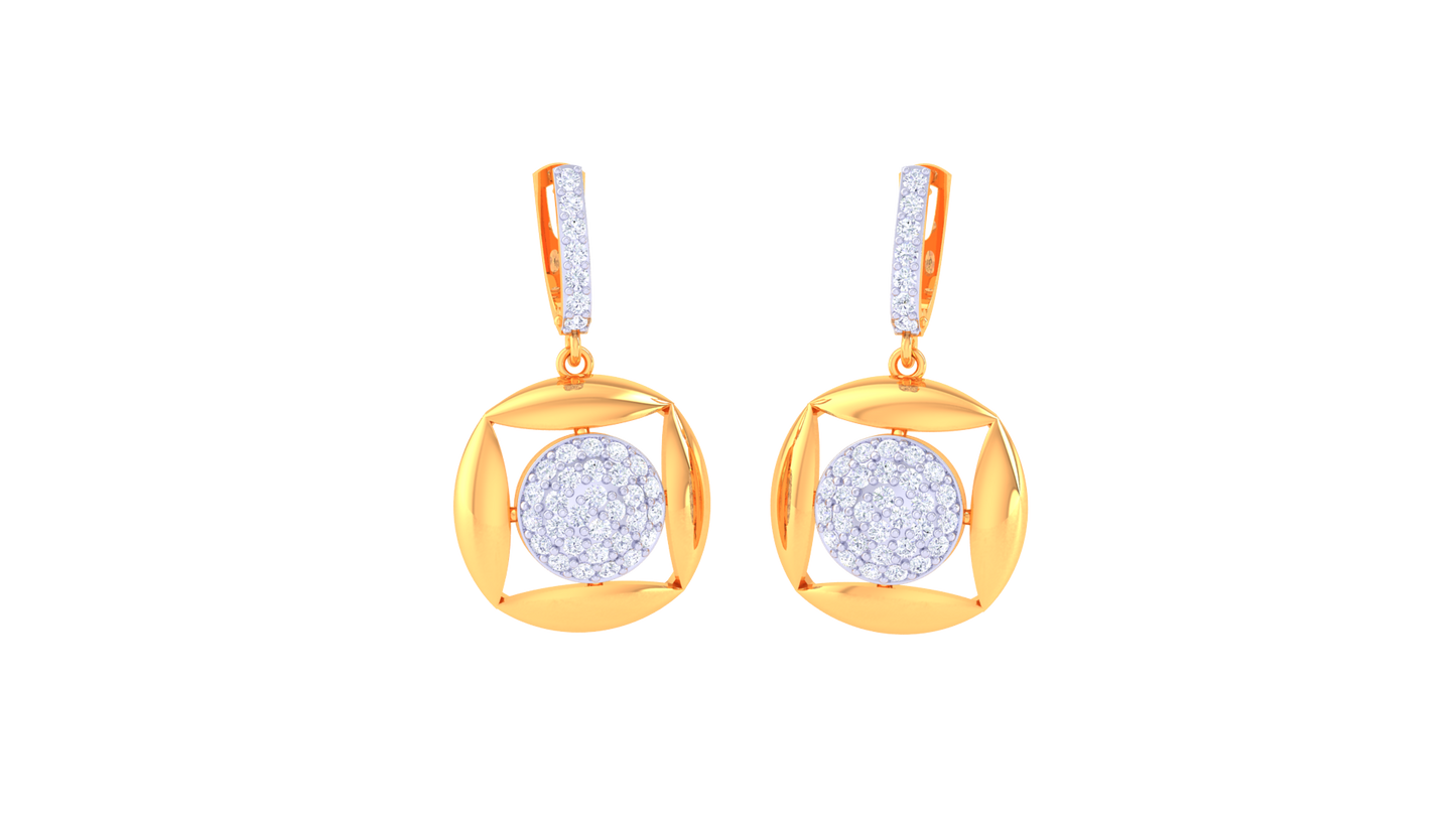 Radiant Orbit Hoop Earrings In Rich Gold – 0.74 Ct Diamonds