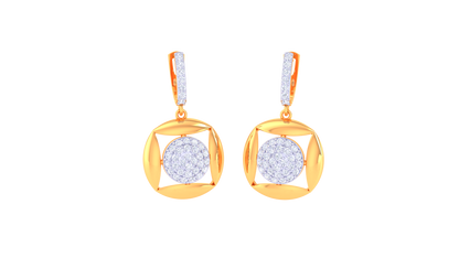 Radiant Orbit Hoop Earrings In Rich Gold – 0.74 Ct Diamonds