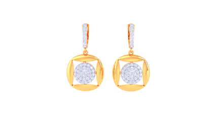 Radiant Orbit Hoop Earrings In Rich Gold – 0.74 Ct Diamonds