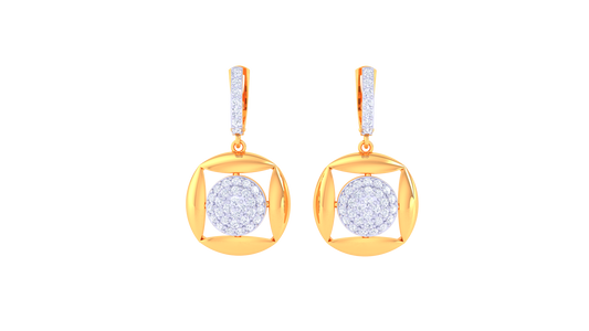 Radiant Orbit Hoop Earrings In Rich Gold – 0.74 Ct Diamonds