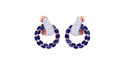 Celestial Crest Stud Earrings In Gold - 1.22 Ct Brilliant Diamonds