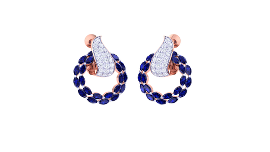 Celestial Crest Stud Earrings In Gold - 1.22 Ct Brilliant Diamonds