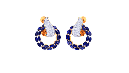 Celestial Crest Stud Earrings In Gold - 1.22 Ct Brilliant Diamonds