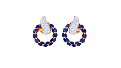 Celestial Crest Stud Earrings In Gold - 1.22 Ct Brilliant Diamonds