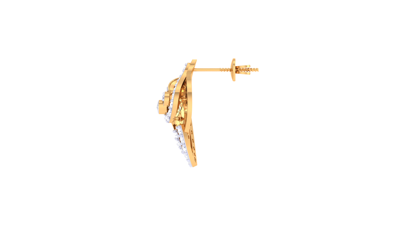 Surreal Delicate Stud Earrings In Yellow Gold - 0.77 Brilliant Sparkle Round Diamonds