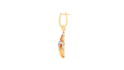 Vine Swirl Hoop Earrings in Gold - 0.81 Ct Diamonds