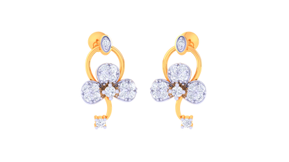 Trillium Halo Stud Earrings In Gold - 0.32 Ct Dazzling Diamonds