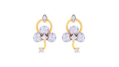 Trillium Halo Stud Earrings In Gold - 0.32 Ct Dazzling Diamonds