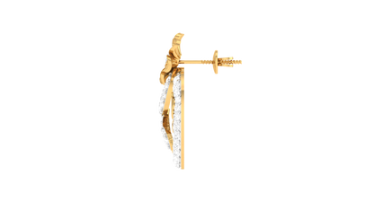 Lumine Filigree Stud Yellow Gold Erarrings - 0.84 Ct Round Cut Diamonds Sparkle