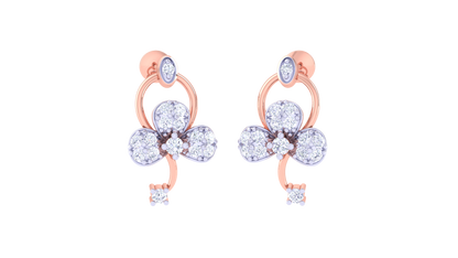 Trillium Halo Stud Earrings In Gold - 0.32 Ct Dazzling Diamonds