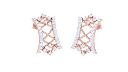 Lace Corse Drops Earrings In Rose Gold - 0.51 Ct Round Cut Diamonds