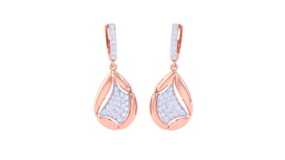 Starlight Teardrop Sparkle Hoop Earrings In Gold - 0.57 Ct Diamonds